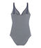 Body senza maniche donna in jersey extrafine blu ABYSSE/bianco LAIT