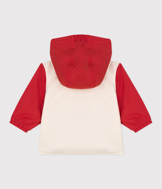 Giacca a vento con stampa color block, fodera millerighe neonato rosso AURORA/ MULTICO
