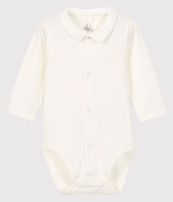 Body con collo manica lunga bebè maschio bianco MARSHMALLOW