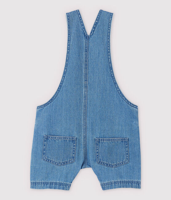 Salopette corta in demin chiaro bebè blu DENIM CLAIR