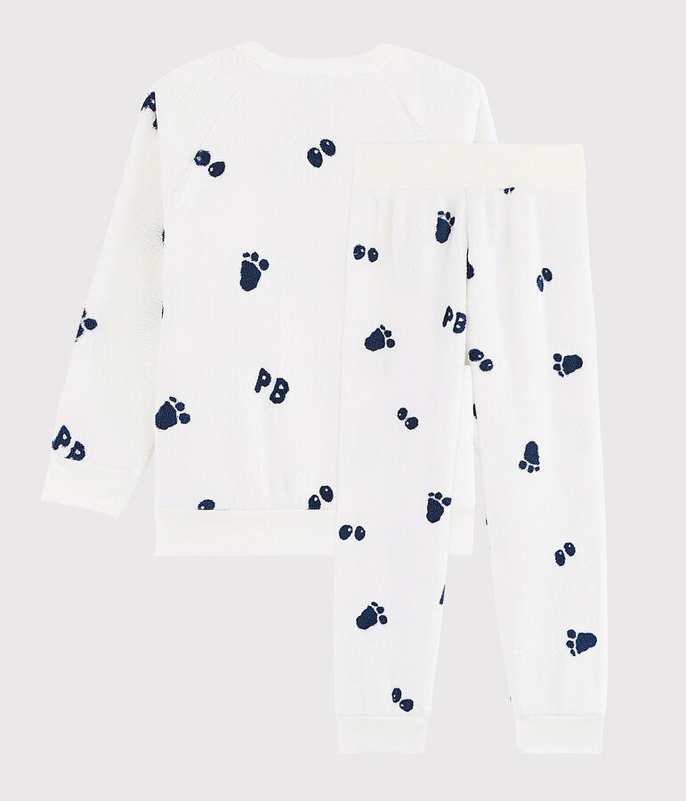 Pigiama bambino in pile bianco/blu