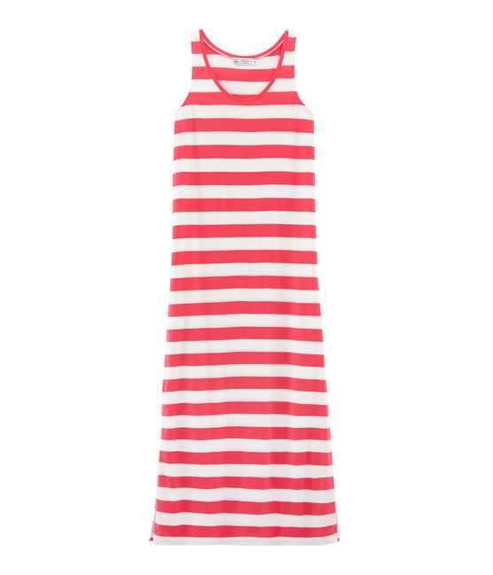 Abito senza maniche donna rosa GROSEILLER/bianco MARSHMALLOW