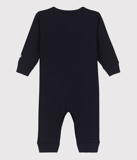 Tutina pigiama senza piedi in cotone lyocell blu SMOKING