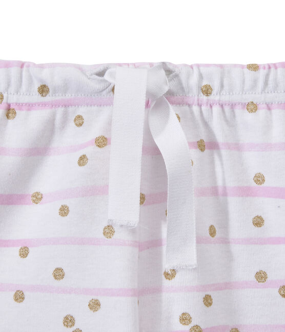 Short bambina stampato bianco ECUME/rosa ROSE/ OR