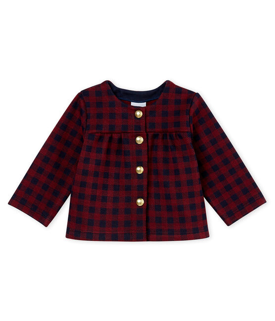 Cardigan vichy per bebé femmina rosso OGRE/blu SMOKING