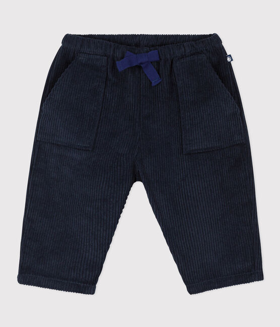 Pantaloni in velluto a coste grosse per bebè blu SMOKING