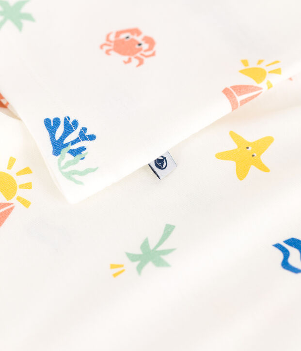 Pigiama corto in cotone con stampa bambino bianco/multicolore