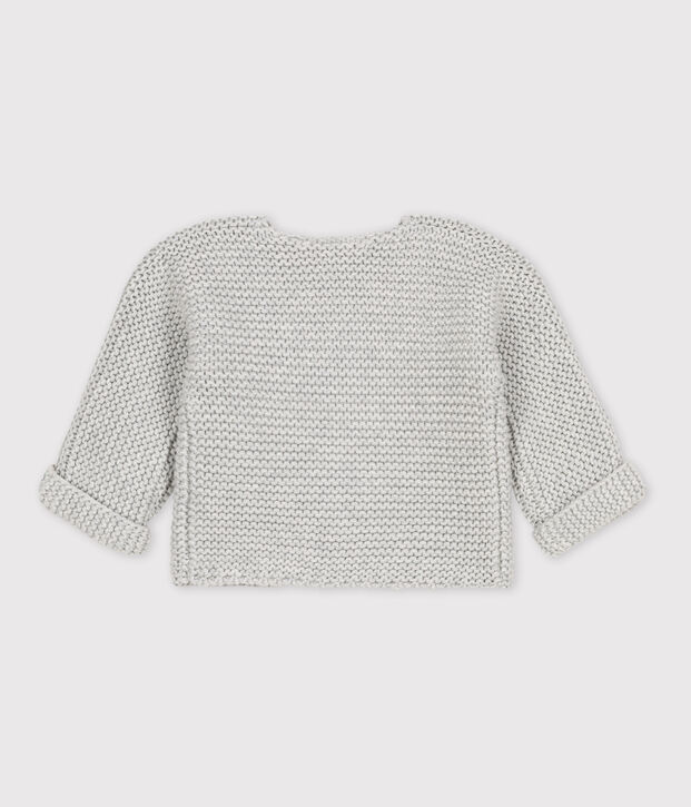 Cardigan beb&egrave; in tricot in cotone a punto legaccio BELUGA CHINE