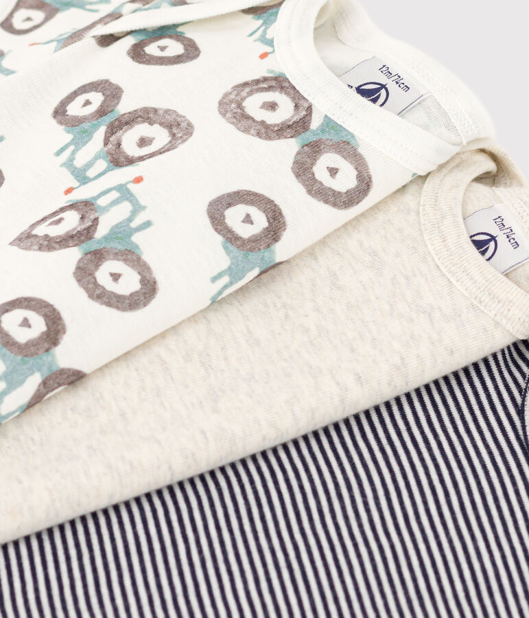 Confezione da 3 body beb&egrave; manica corta in cotone con motivo trattori multicolore