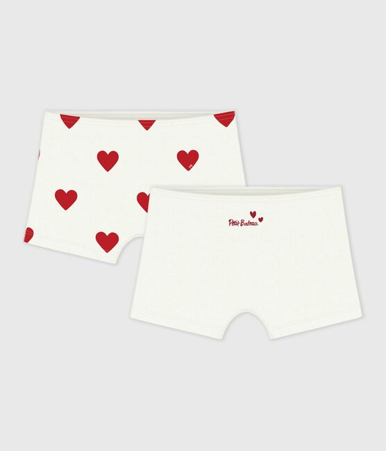 Set da 2 shorty in cotone con stampa a cuori bambino variante 1
