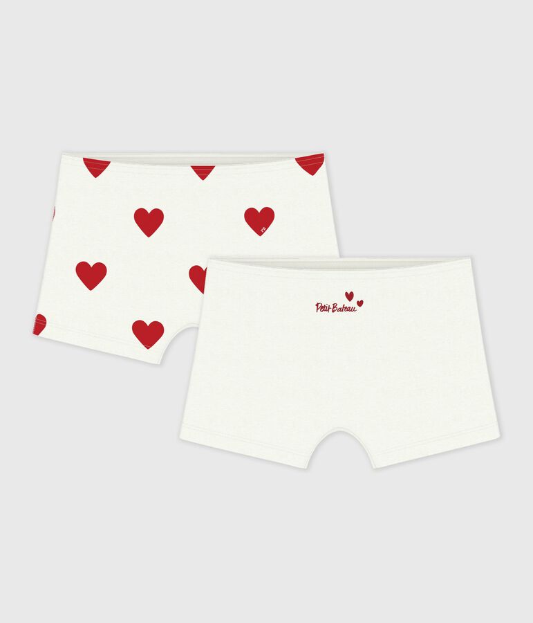 Set da 2 shorty in cotone con stampa a cuori bambino multicolore