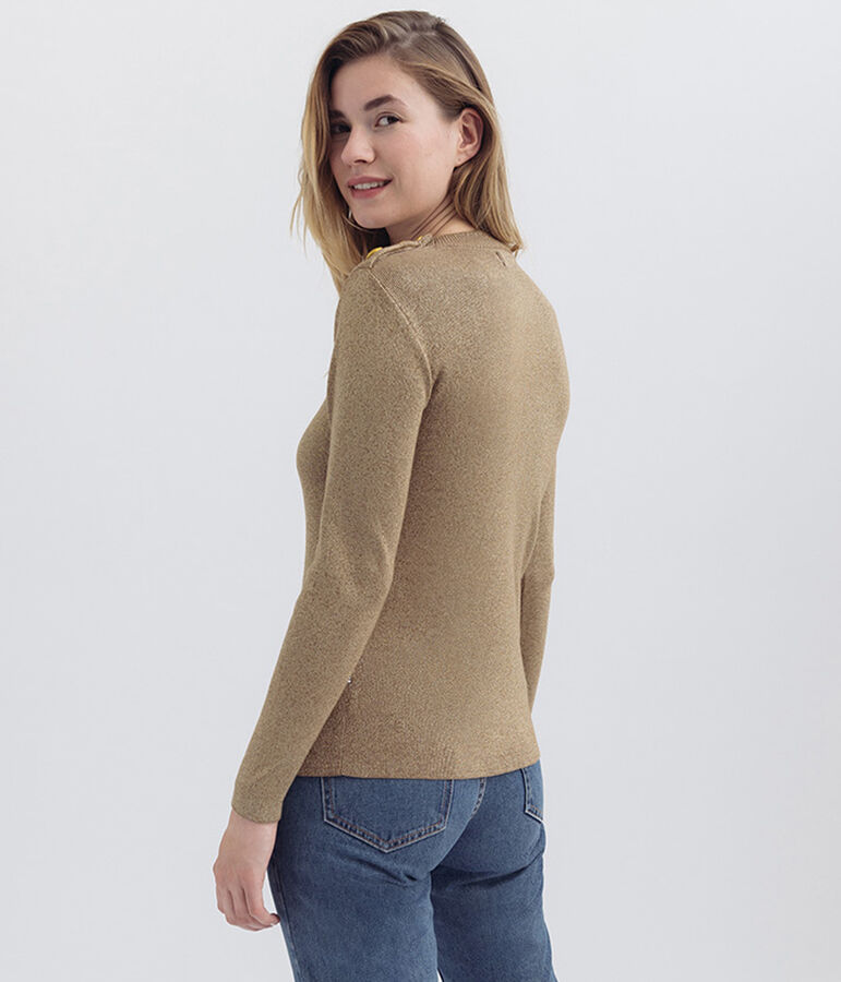 pull marin iconico donna marrone/giallo