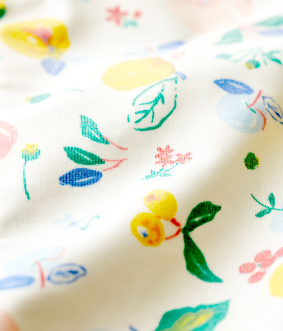 Giacca a vento in maglia spalmata bebè maschio bianco MARSHMALLOW/bianco MULTICO