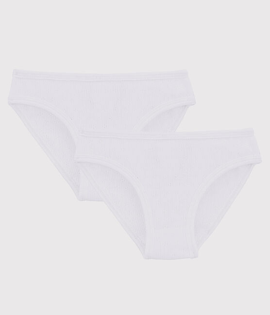 Confezione da 2 slip bambina traforati in cotone biologico variante 1