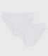 Confezione da 2 slip bambina traforati in cotone biologico
