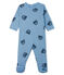 Tutina bebè maschio a costine blu ACIER/bianco MULTICO