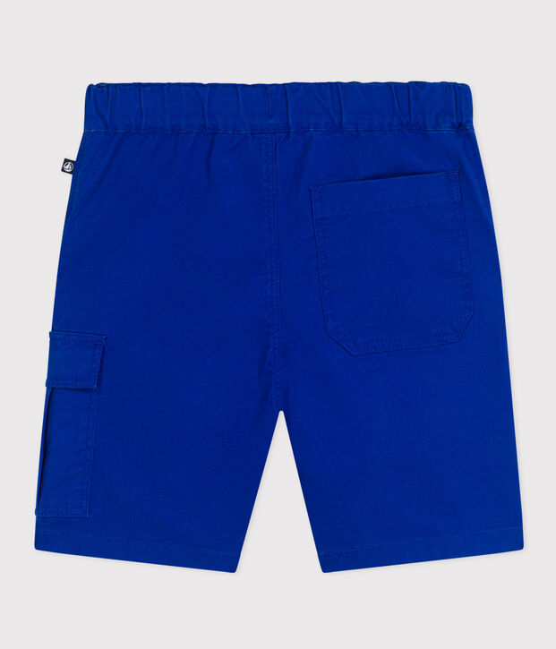 Bermuda bambino in tela di cotone a righe blu