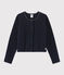 Cardigan bambina in lana e cotone blu SMOKING