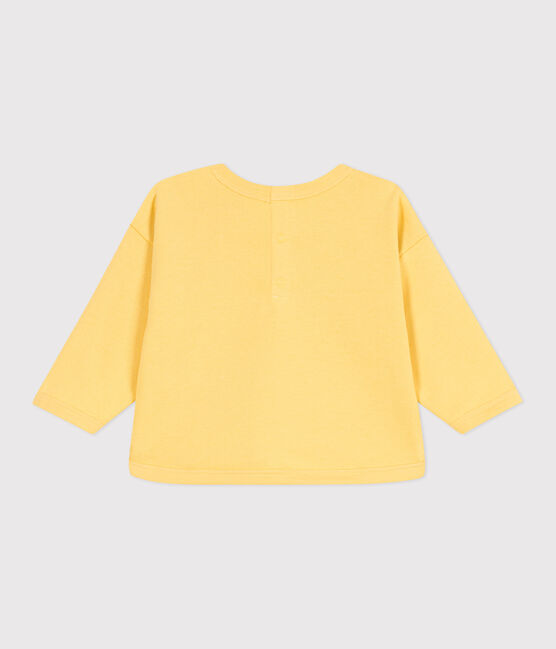 Felpa in cotone tinta unita neonato giallo ORGE