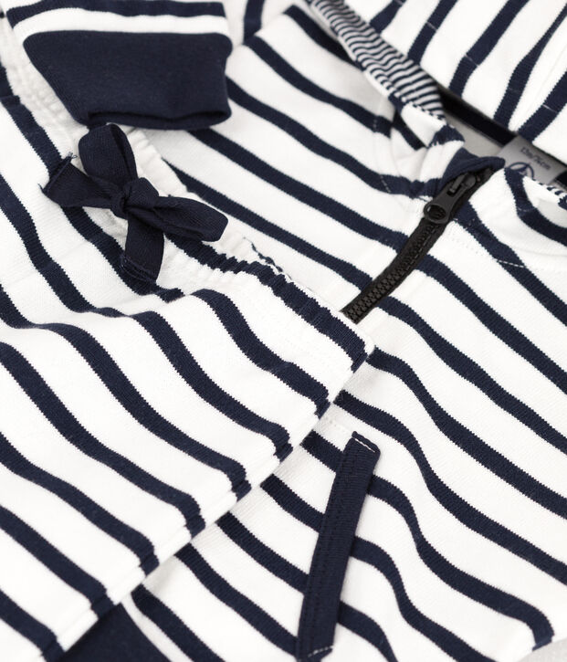 Set due pezzi righe alla marinara bio beb&egrave; bianco/blu