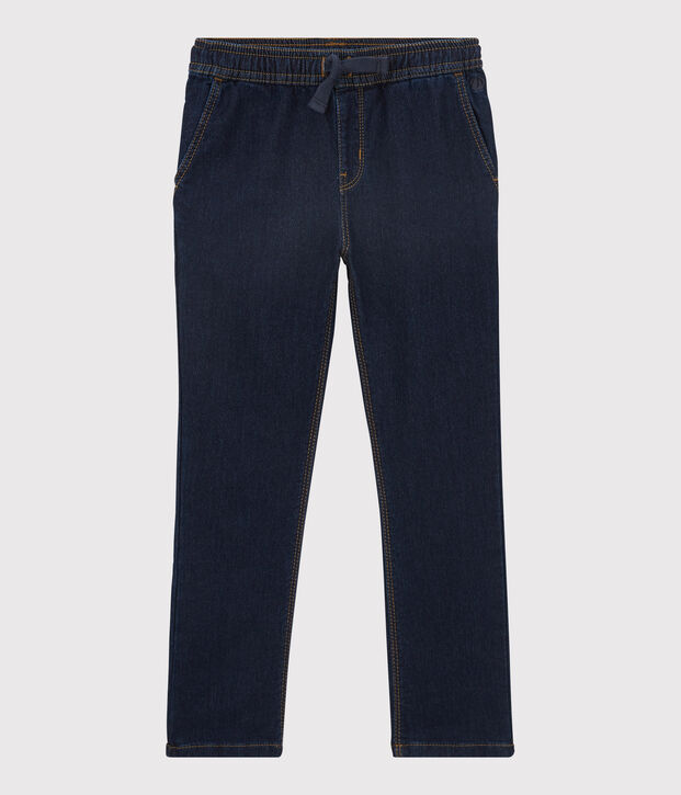 Pantalone regular bambino in denim scuro blu