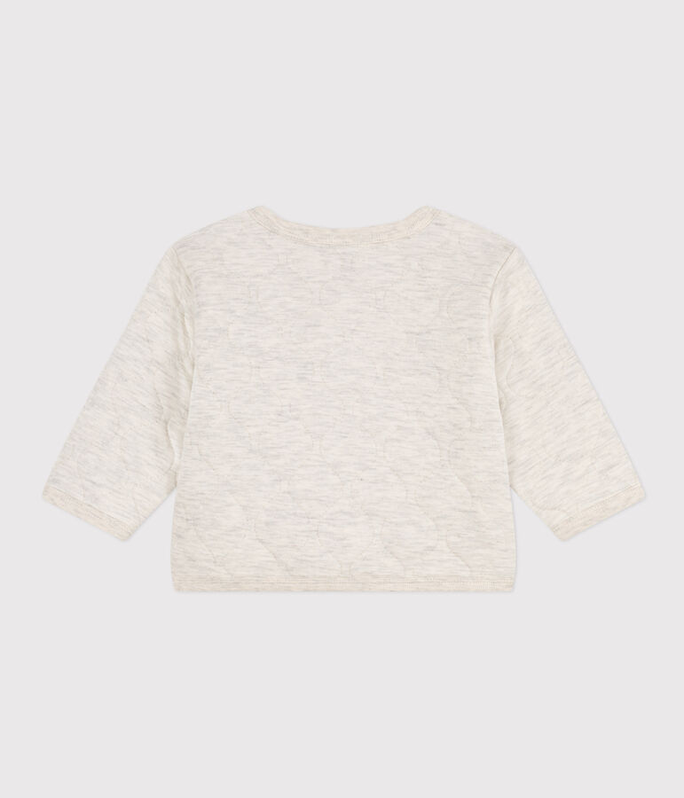 Cardigan per beb&egrave; in tubique trapuntato beige