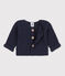 Cardigan bebè in tricot in cotone a punto legaccio blu SMOKING