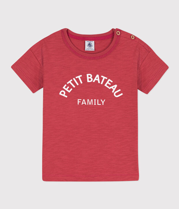 T-shirt stampata in cotone bambino rosa