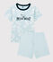 Pigiama corto Hawai blu bambino in cotone PLEINAIR/ MARSHMALLOW