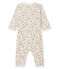 Tutina senza piedi a costine per bebé femmina bianco MARSHMALLOW/bianco MULTICO
