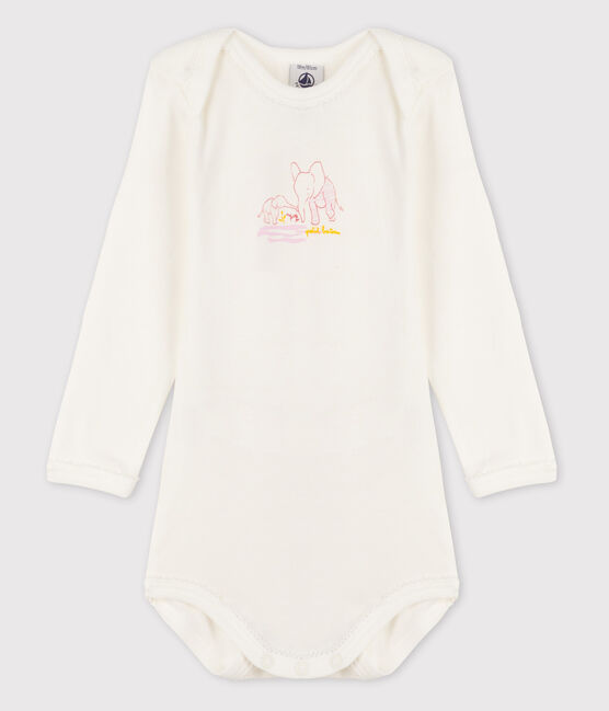 Body manica lunga bebè femmina bianco MARSHMALLOW