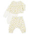 Completo tre pezzi bebè femmina in lana e cotone bianco MARSHMALLOW/bianco MULTICO
