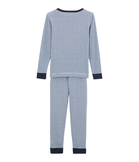 Pigiama per bambino blu LIMOGES/bianco MARSHMALLOW