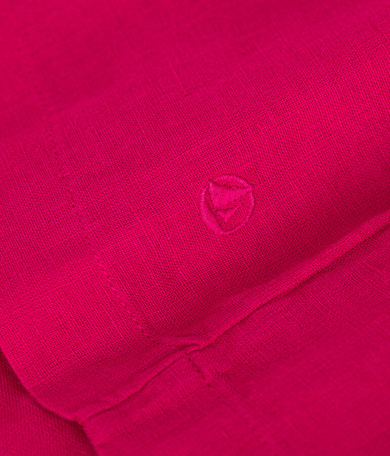 Abito senza maniche in lino bambina rosa