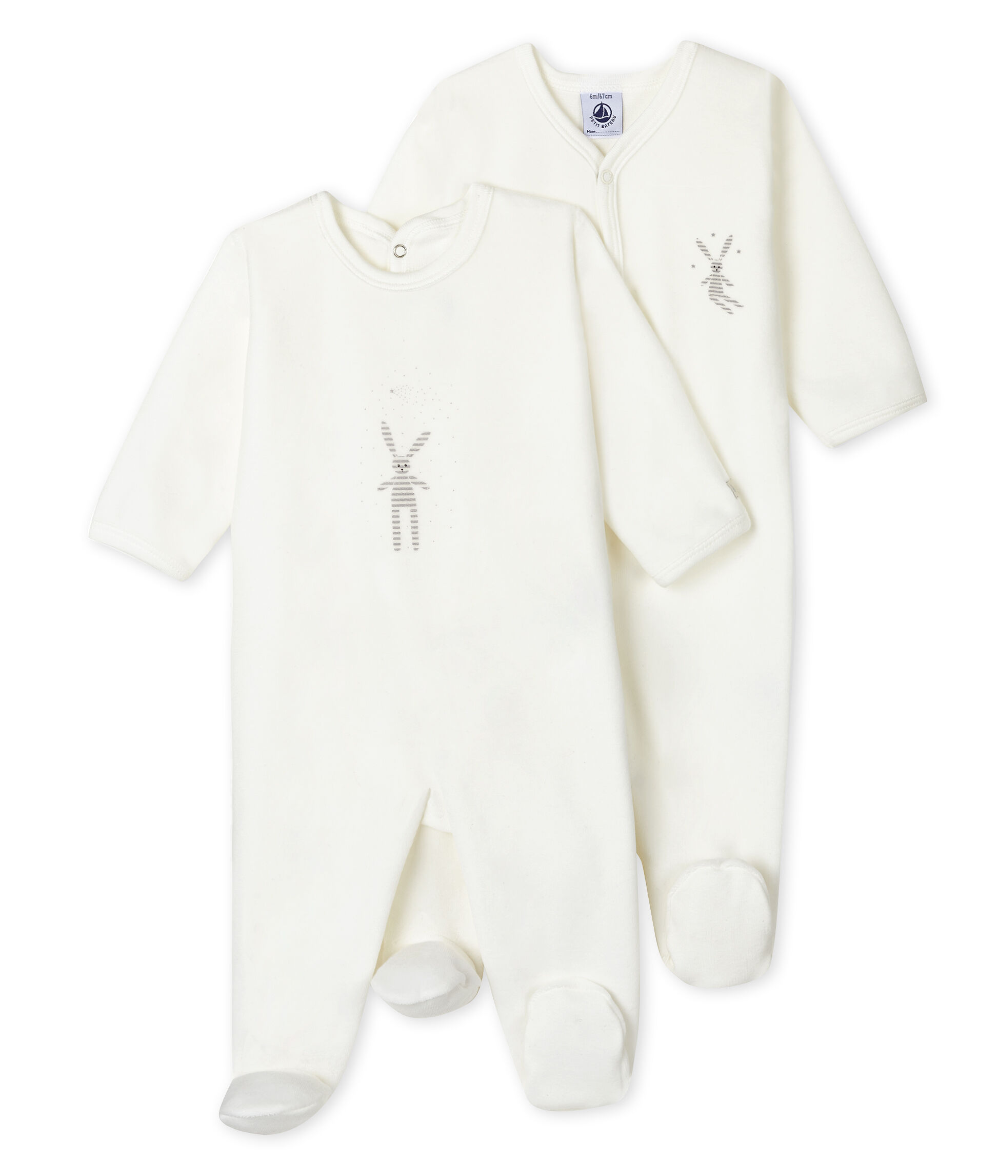 Lotto di 2 tutine bebé in ciniglia variante 1 | Petit Bateau