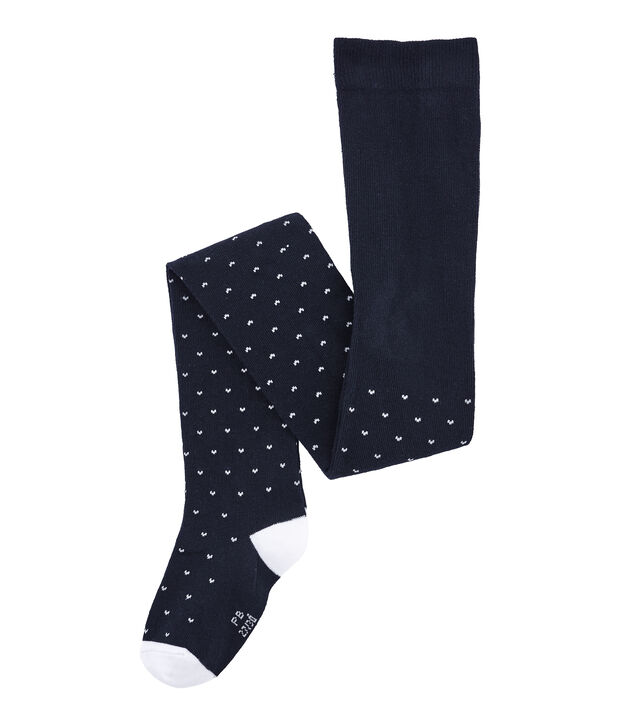 Collants in jersey per bambina blu/bianco