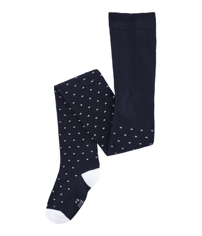 Collants in jersey per bambina blu/bianco