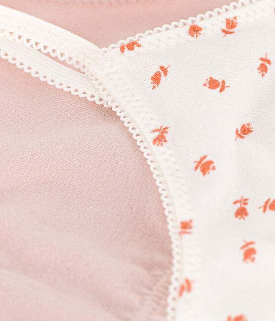 Confezione da 2 brassière bambina in cotone ed elastam motivo fiore variante 1