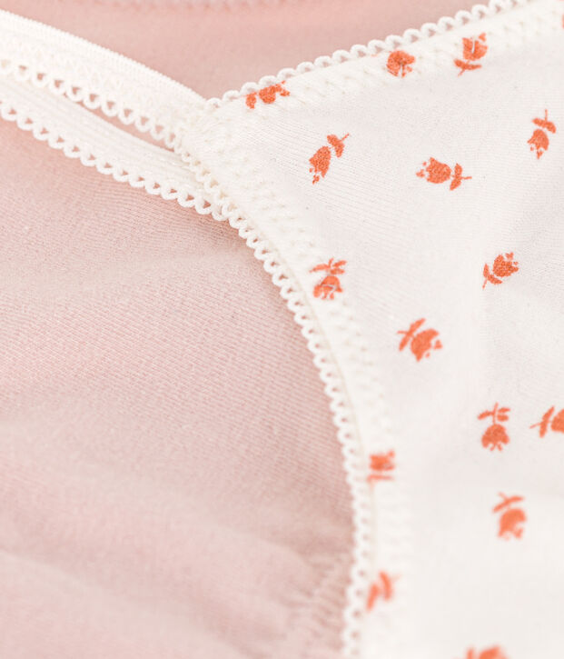 Confezione da 2 brassi&egrave;re bambina in cotone ed elastam motivo fiore multicolore