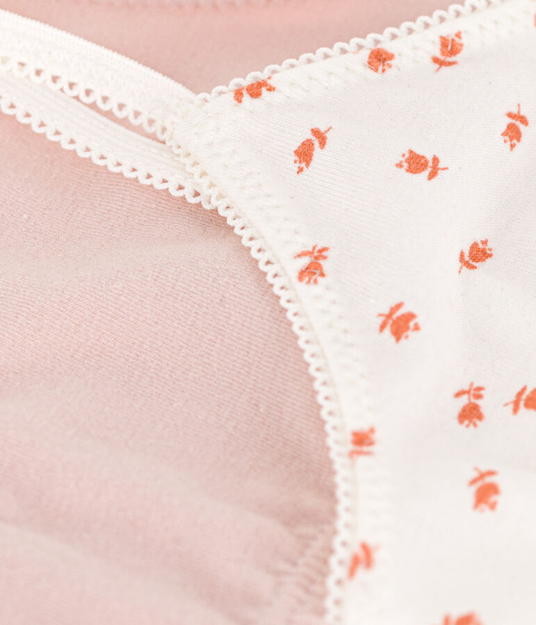 Confezione da 2 brassi&egrave;re bambina in cotone ed elastam motivo fiore multicolore