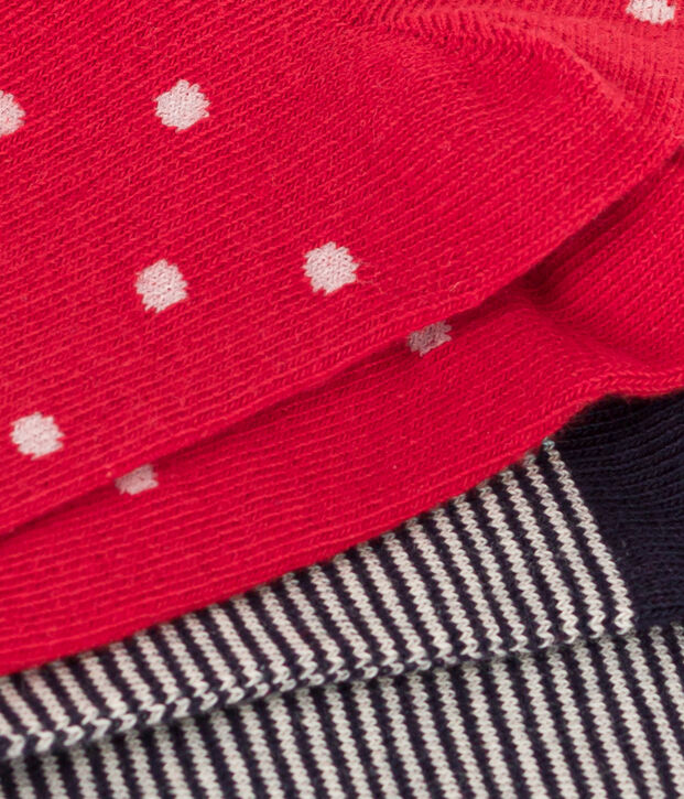Set di 2 paia di calzini bambino in jersey di cotone a pois multicolore