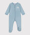 Tutina pigiama neonato in ciniglia blu ENNEIGE