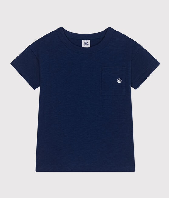 T-shirt bambino in jersey fiammato blu MEDIEVAL