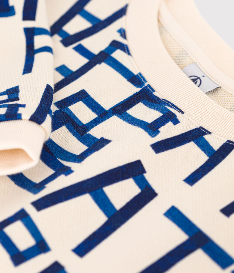 Felpa in molleton Donna ecru/multicolore