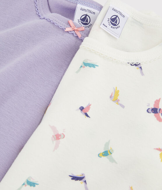 Confezione da 2 t-shirt manica corta fantasia da bambina variante 1