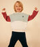 Felpa in tessuto felpato colorblock bambino bianco AVALANCHE/ MULTICO