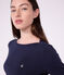 T-shirt a maniche lunghe con scollo a barca in cotone donna SMOKING