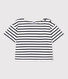 T-shirt a righe a maniche corte in cotone bambina