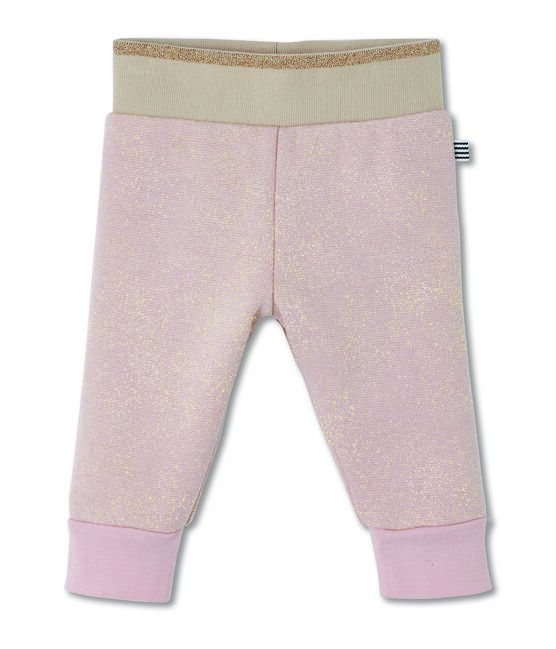 Pantalone in molleton con paillettes per bebé femmina rosa JOLI/giallo DORE