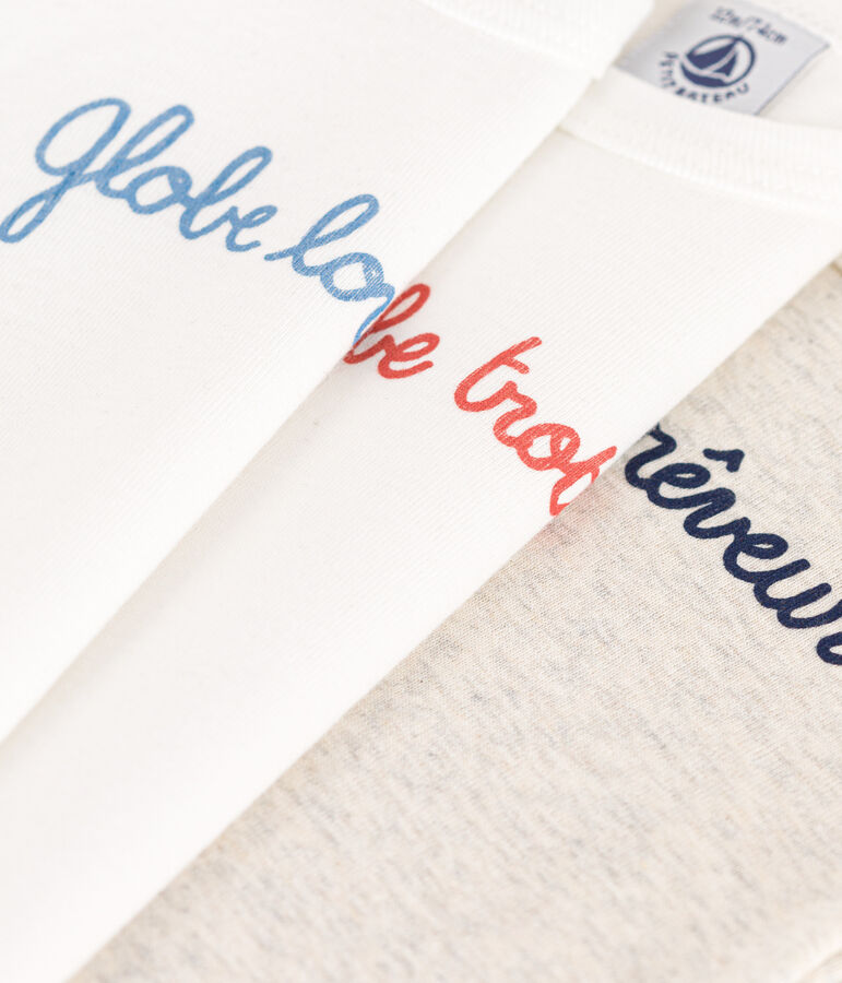 Confezione da 3 body manica corta in cotone motivo globetrotter multicolore